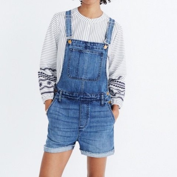Madewell Denim - Madewell Adirondack Short Overalls in Dawkins Wash